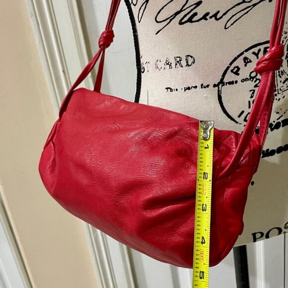 BOHO CHIC Y2K CROSSBODY BAG RED LEATHER MADE IN USA JWM DERR BEND OREGON ICONIC - Picture 8 of 16